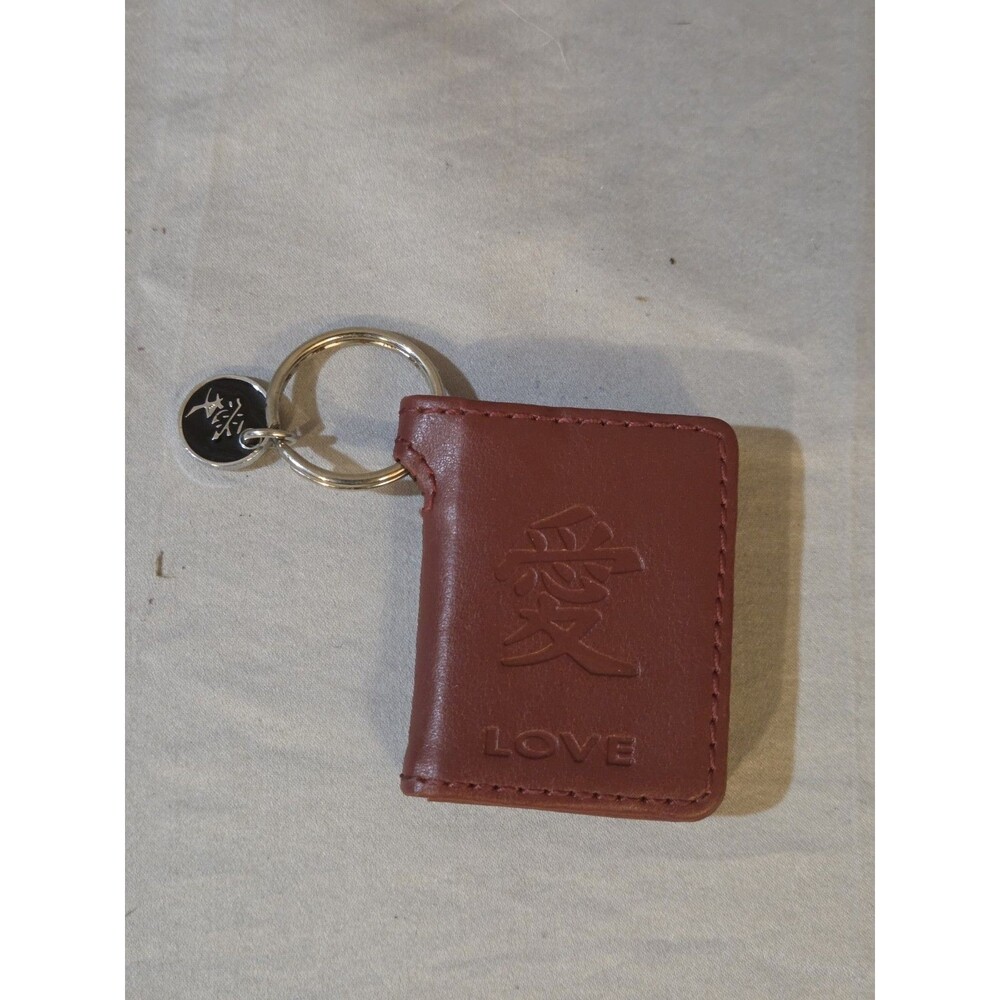 Mini Leather Journal Key Chain w/ Triple Moon Design 2" Pocket Sized Blank Book